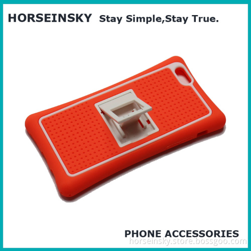 2017 new silicone shockproof kickstand pc hard phone case for iphone 7 case